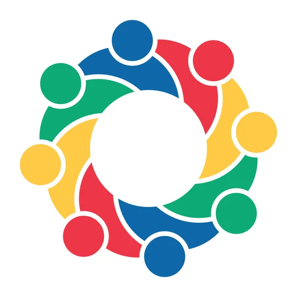 Logotipo Conexión Grupo Gráfico Vectorial Ocho Personas Equipo Trabajo Circle — Archivo Imágenes Vectoriales