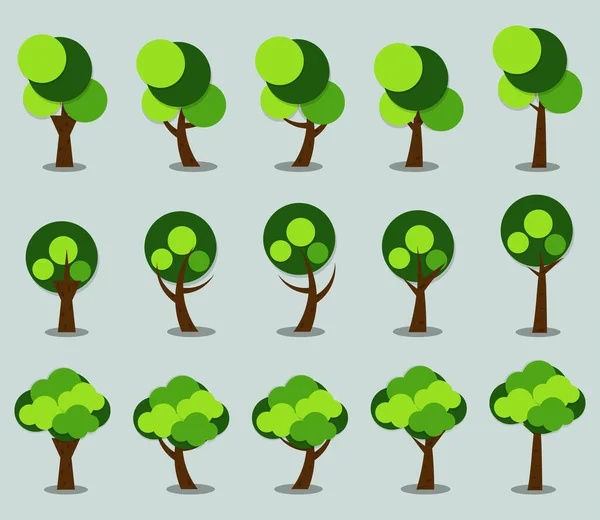 Символы Зеленый Иконка Дерева Красивыми Листьями Векторная Иллюстрация — стоковый вектор
