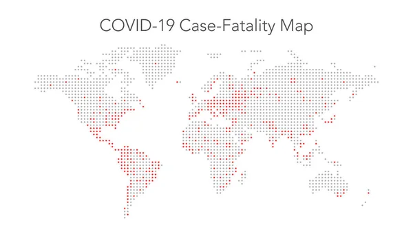 Dotted Infographic Fatality Cases Map of Coronavirus COVID-19 — Stock Vector
