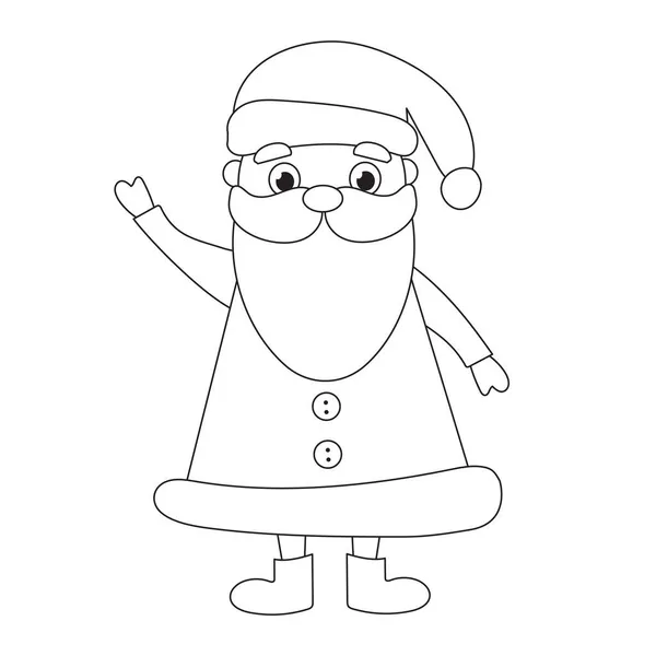 Père Noël Noir Blanc Pour Coloration Illustration Vectorielle — Image vectorielle