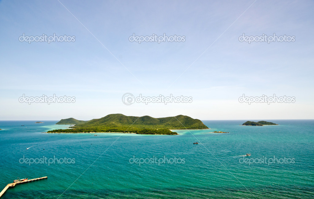Tropical island and ocean
