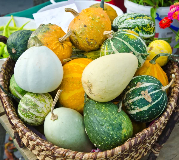 Melons on a market stall — Stock Photo, Image