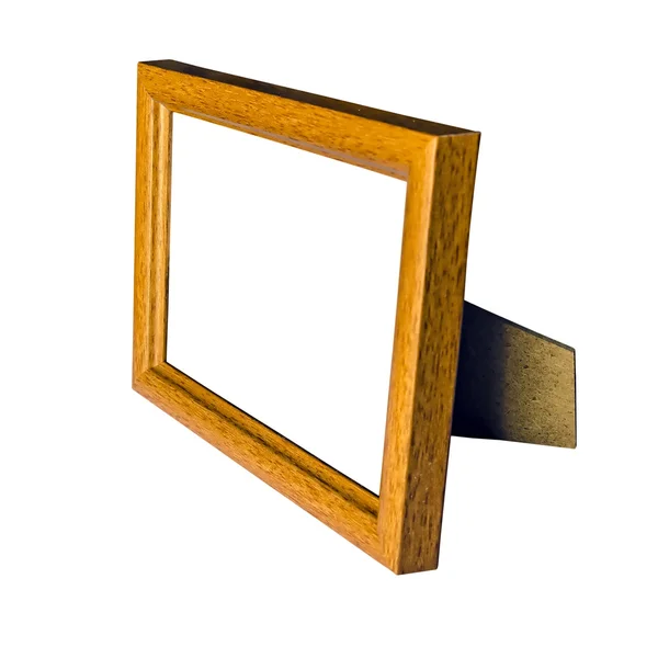 Wooden photo frame isolated on white — Stock Photo, Image