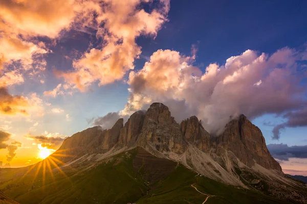 Indah Warna Matahari Terbit Alpen Prancis Musim Panas — Stok Foto