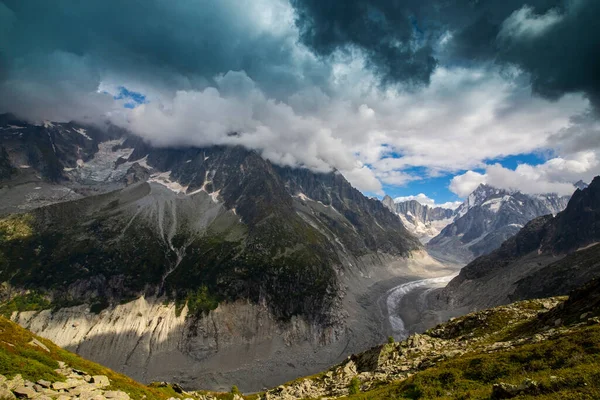 Schönes Gletschertal Den Französischen Alpen Sommer — Stockfoto