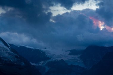 Beautiful scenery in the Swiss Alps in summer, with Matterhorn peak in the background