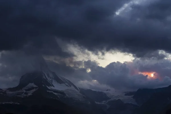 Beautiful Scenery Swiss Alps Summer Matterhorn Peak Background — Stock Fotó