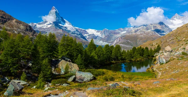 Beautiful Landscape Swiss Alps Summer Matterhorn Background — 스톡 사진
