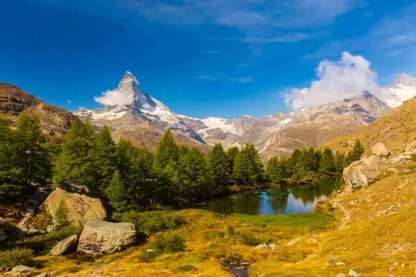 Beautiful Landscape Swiss Alps Summer Matterhorn Background — 图库照片