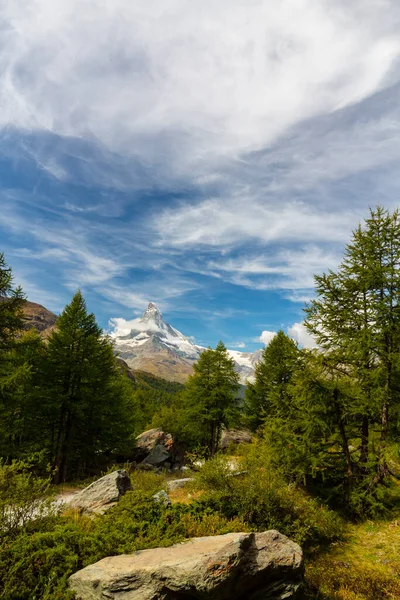 Indah Pemandangan Alpine Alpen Swiss Musim Panas Sekitar Matterhorn Peak — Stok Foto