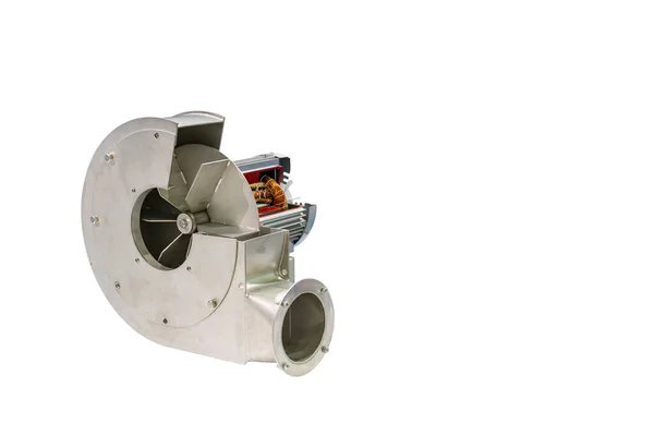 Industriële Stofafzuiging Centrifugale Ventilator Luchtblazer Assemblage Met Elektrische Motor Dwarsdoorsnede — Stockfoto