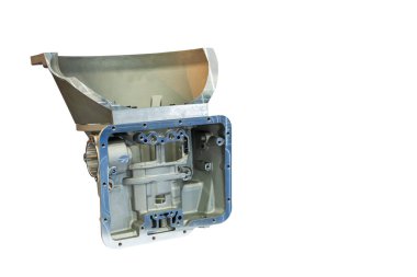 aluminum or alloy automobile part from high pressure die casting manufacturing process isolated on white with clipping path