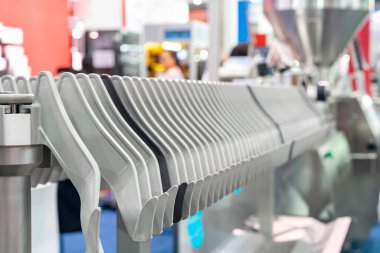 Automatic hanging conveyor belt line machine holder for sausages transport in manufacturing process food industrial