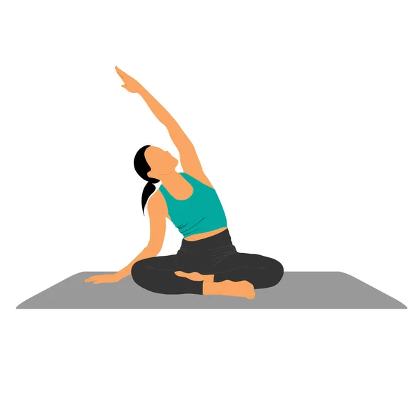 Grafik Bild Yoga Weibliche Vektorillustration Für Gesunde — Stockvektor