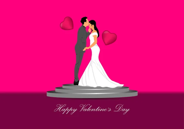 Image Graphique Mariée Marié Couple Robe Mariée Illustration Vectorielle Avec — Image vectorielle