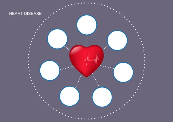 Grafika Kreslení Srdce Pro Prezentaci Koncept Srdeční Choroby Vektorové Ilustrace — Stockový vektor