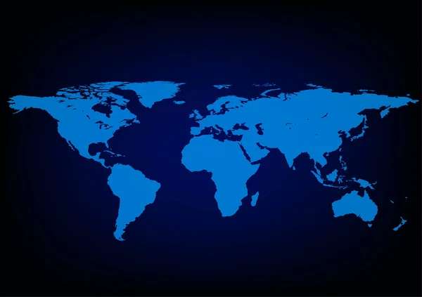 Grafisch Ontwerp Kaart Wereld Blauw Achtergrond Vector Illustratie — Stockvector