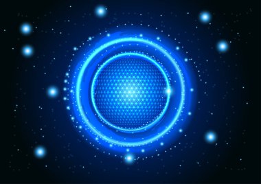 grafik tasarımı Hitech tarzı teknoloji döngüsü parlayan vektör çizimi