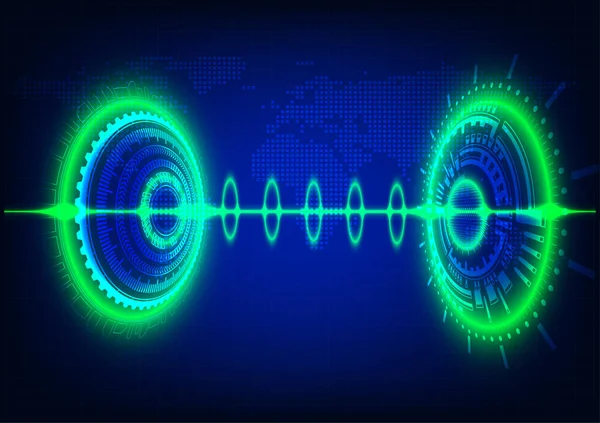 グラフィックスデザインサークルコググローコンセプトハイテクネットワーク接続未来の接続通信ベクトル図 — ストックベクタ