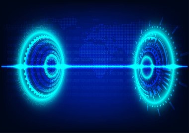 grafik tasarımı çember çember parlama konsepti hitech teknoloji ağ bağlantısı gelecekteki gelecekçi bağlantı iletişim vektör çizimi