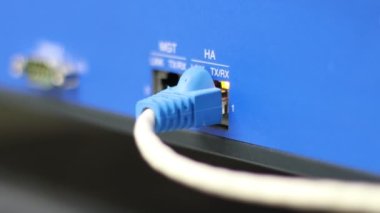 İnternet ağı, konsept iletişim teknolojisine bir anahtarın bağlantı portunu bağlayacak ağ kabloları
