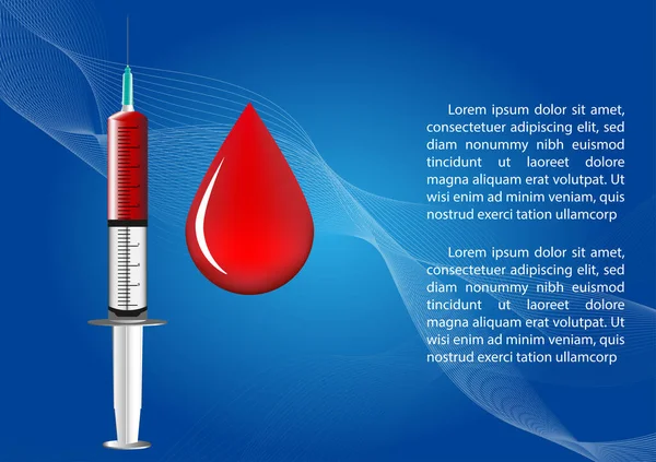 Grafický Design Injekční Stříkačka Krevní Vektor Ilustrace — Stockový vektor