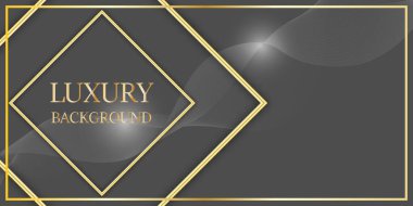 grafik tasarımı lüks gri, altın çizgi desenli, parlak süslemeli altın vektör arka planlı.