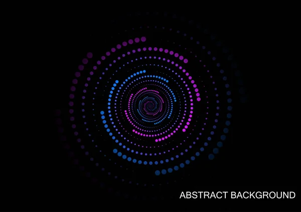 Abstract Background Spiral Circle Style Pink Blue Color Tone Black — Vector de stock