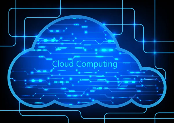 Графический Дизайн Hitech Technology Cloud Computing Concept Компьютерный Доступ Сетевым — стоковый вектор