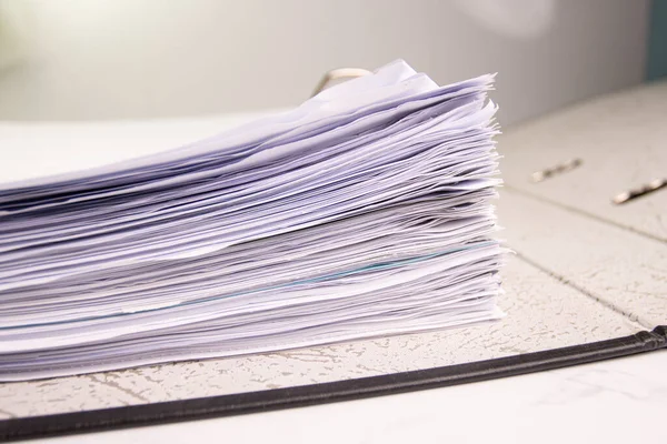 White Paper Stack Folder File Business Contract Income Expenses — Foto Stock