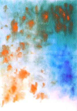 elle çizilmiş suluboya arka plan: mavi, yeşil ve turuncu Bulanıklaştırma