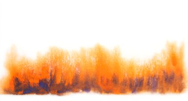 Elle çizilmiş suluboya arka plan: mavi ve turuncu Bulanıklaştırma