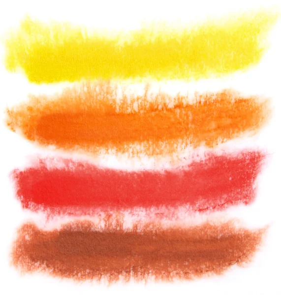 抽象的な手描き水彩背景: 赤、黄色および茶色のぼかし — ストック写真
