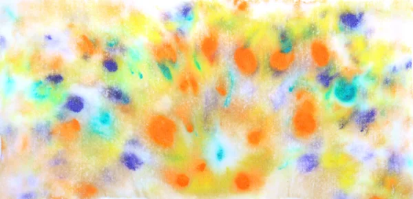 Abstract hand getrokken aquarel achtergrond: blauw, groen en oranje vervaagt — Stockfoto