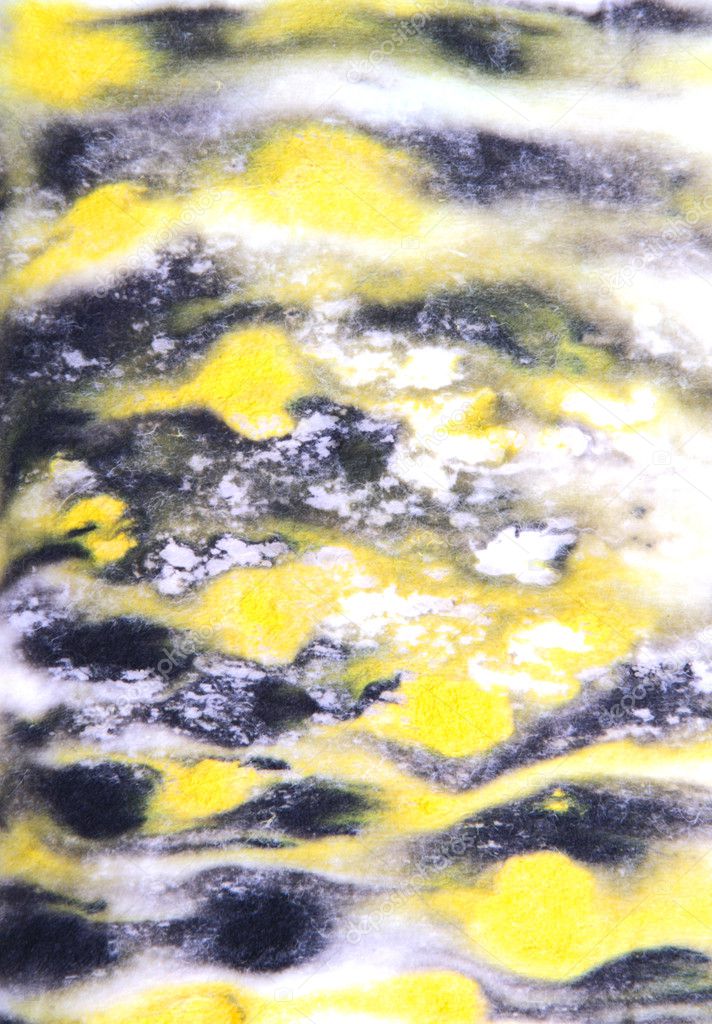 Abstract hand drawn watercolor background: black and yellow blur