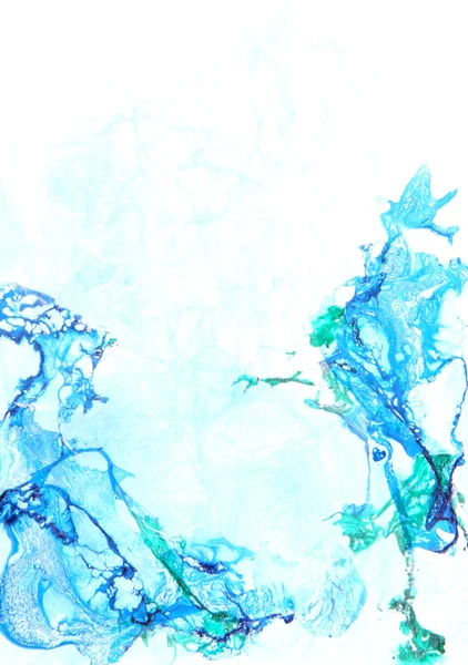 Astratto disegnato a mano vernice sfondo: modelli blu su cielo-like — Foto Stock