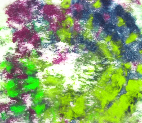 抽象的な手描きのペイントの背景： 緑、青、および紫の円パターン — ストック写真
