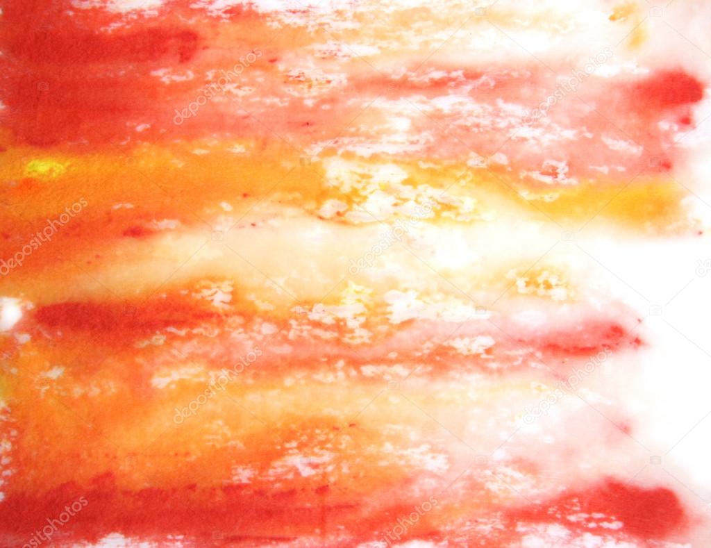 Abstract hand drawn paint background: red, yellow, and orange horizontal pa