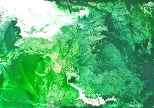 Elle çizilmiş boya arka plan: yeşil çim kalıpları taklit yaz — Stok fotoğraf