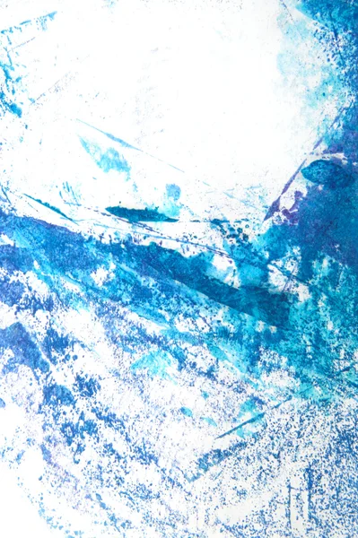 Fondo de pintura dibujado a mano abstracto: patrones azules como el cielo o como el agua —  Fotos de Stock