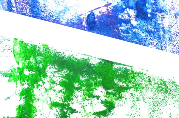 抽象手绘油漆背景: 蓝色的天空和绿色草样 pa — 图库照片
