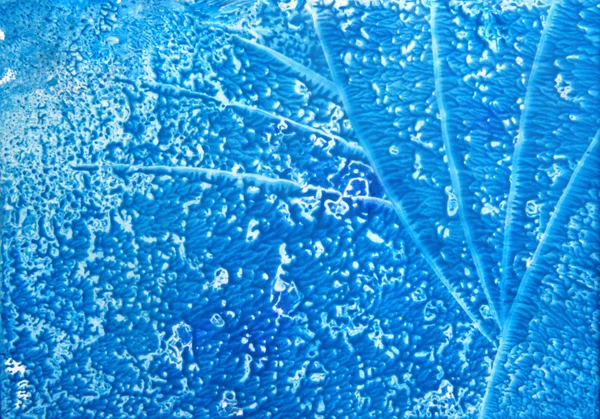 Latar belakang cat tangan abstrak: langit biru atau pola seperti air — Stok Foto