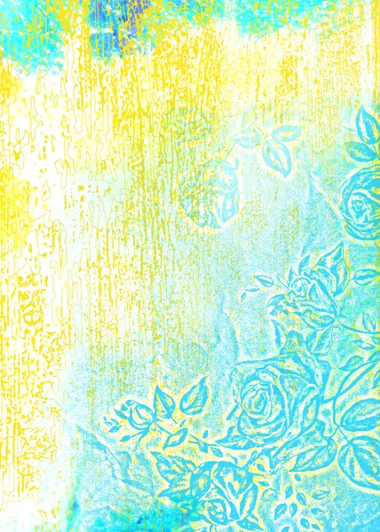 Abstract textured background: blue roses / floral patterns on white backdrop