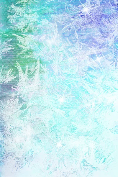 老式圣诞节背景: grunge 背景与蓝色和绿色的霜模式 — 图库照片