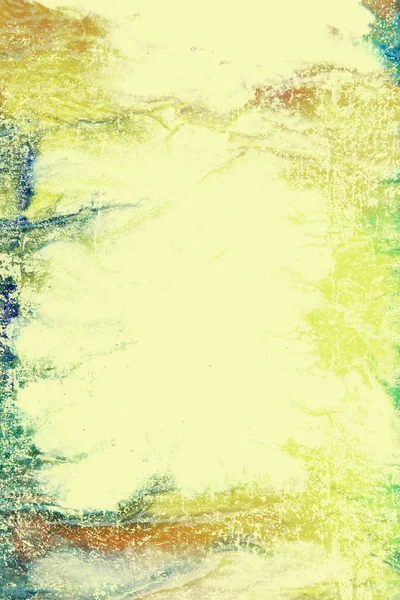 Fondo texturizado abstracto: patrones azules, verdes y marrones sobre fondo amarillo — Foto de Stock
