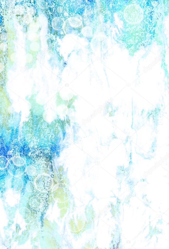 Abstract textured background: blue cloud-like patterns on white backdrop