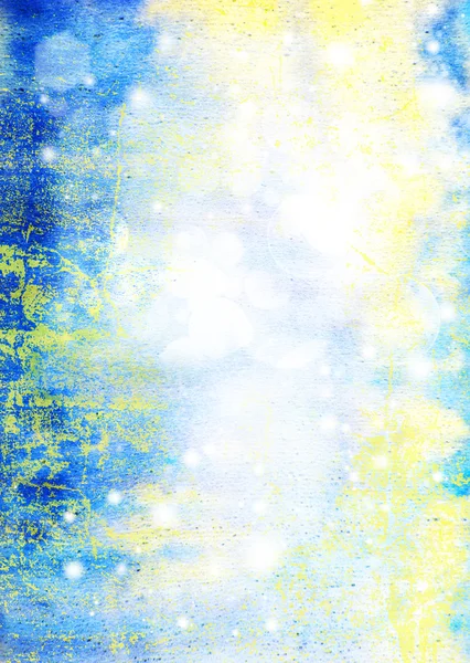 Abstract textured marine background: blue, yellow, and white patterns — Stock Photo, Image