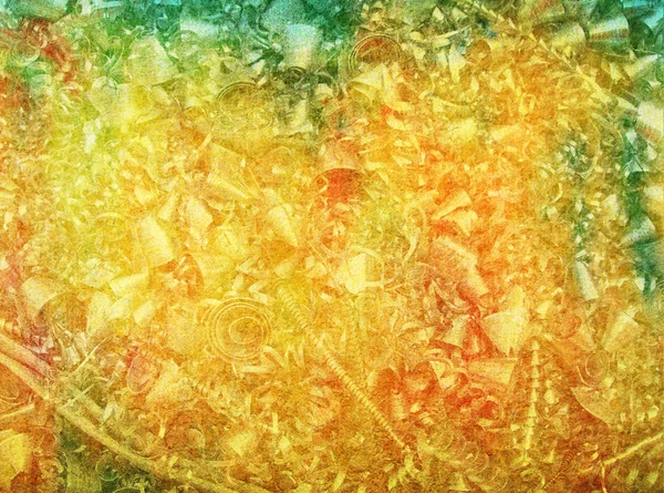 Grunge tarzı metal detayları ile dokulu arka plan: kırmızı, sarı ve yeşil desenleri — Stok fotoğraf
