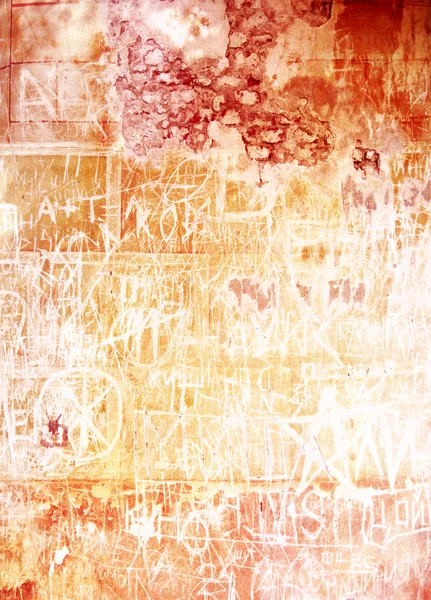 Old inscribed wall: Abstract textured background with red and brown patterns on white backdrop — Stock Photo, Image