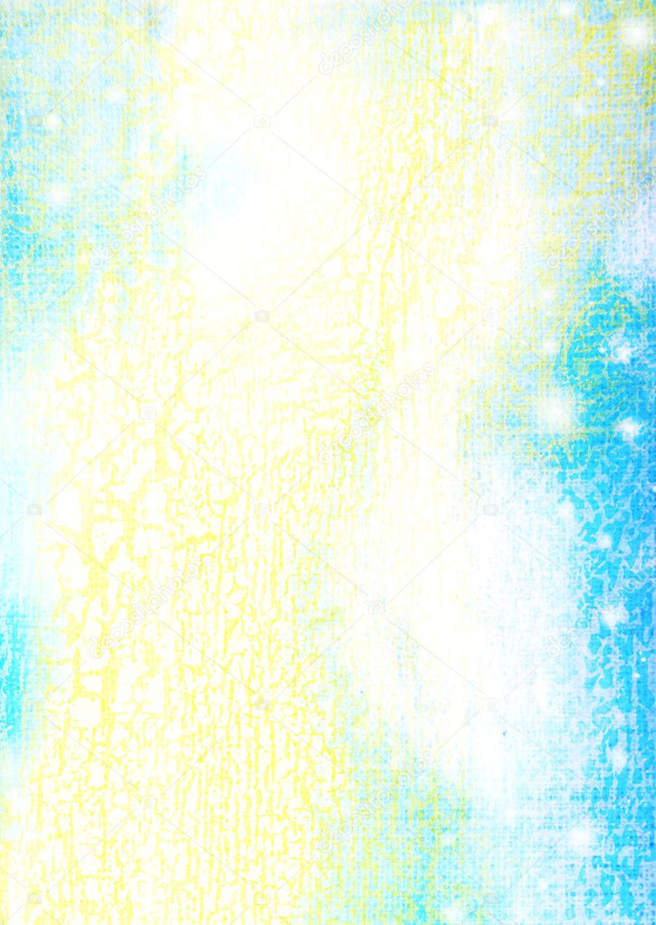 Abstract textured background: white and yellow patterns on blue sky-like backdrop